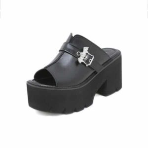 Devil Buckle Platform Sandals-5232