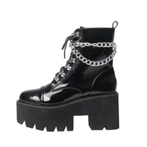 DRIPPIN’ IN Chain Platform Boots-3903