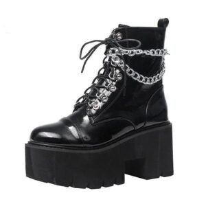 DRIPPIN’ IN Chain Platform Boots-3904