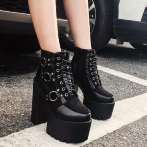 Gothic Platform Ring Boots-4618