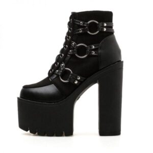 Gothic Platform Ring Boots-4624