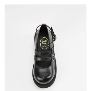 Dark Lolita Thick Bottom Three Buckles School Uniform Shoes-5075