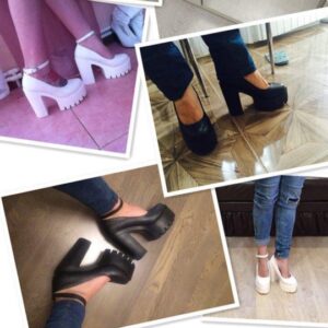 Gothic One Word Buckle High-Heeled Shoes-3860