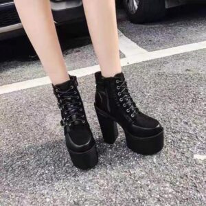Gothic Platform Ring Boots-4617