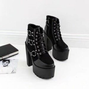 Gothic Platform Ring Boots-4621