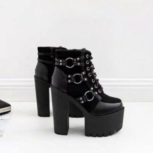 Gothic Platform Ring Boots-4622