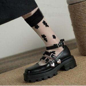 Heart Chain Thick Bottom Shoes-4245