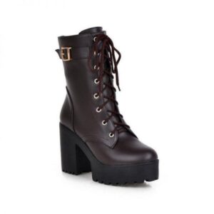 Lace-up High Heel Boots-3788