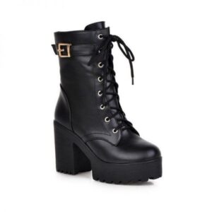 Lace-up High Heel Boots-3784
