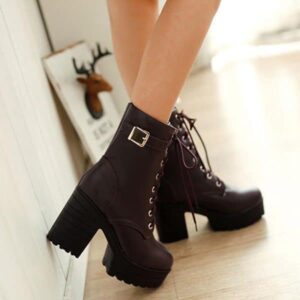 Lace-up High Heel Boots-3777