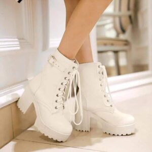 Lace-up High Heel Boots-3781