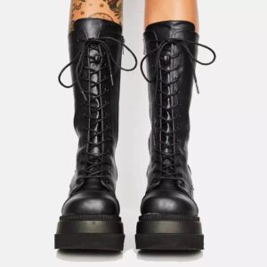 Platform Knight Gothic Boots-3599