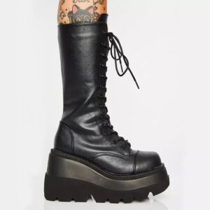 Platform Knight Gothic Boots-3602
