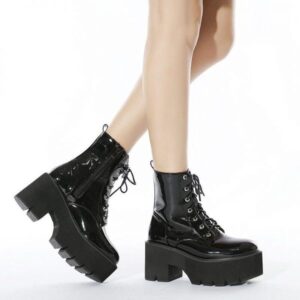 Leather High Heels Boots-3756