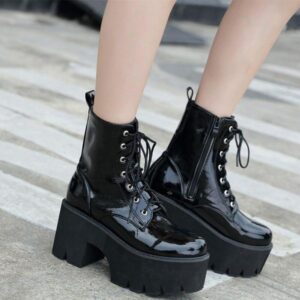 Leather High Heels Boots-3748