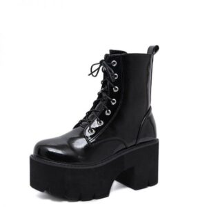 Leather High Heels Boots-3751