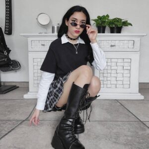 Platform Knight Gothic Boots-3603
