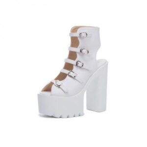 Buckle Straps Platform Sandals-5016