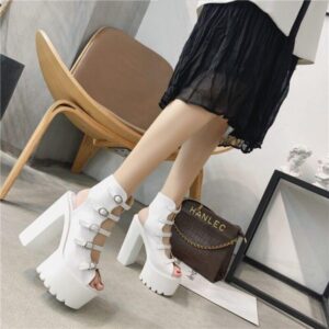 Buckle Straps Platform Sandals-5017