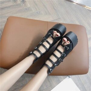 Buckle Straps Platform Sandals-5022