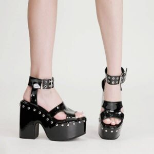 Rivet Platform Sandals-4079