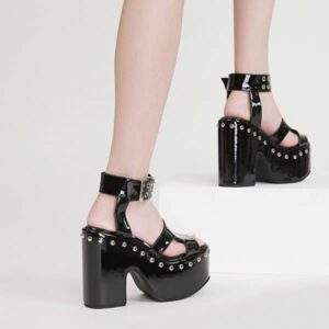Rivet Platform Sandals-4083