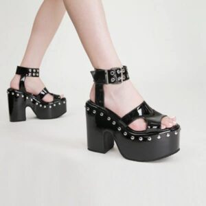 Rivet Platform Sandals-4080