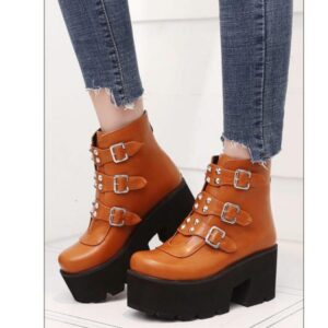 Rivet Ankle Boots-3970