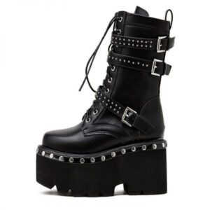 Rivet Lace Up Boots-4529
