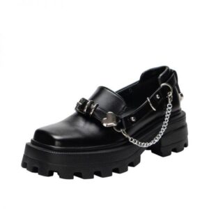 Vintage Chain British Style Shoes-4885