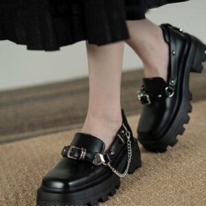 Vintage Chain British Style Shoes-4886