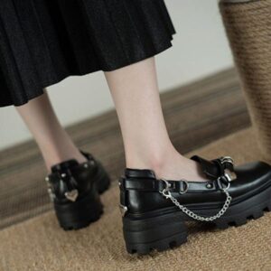 Vintage Chain British Style Shoes-4879