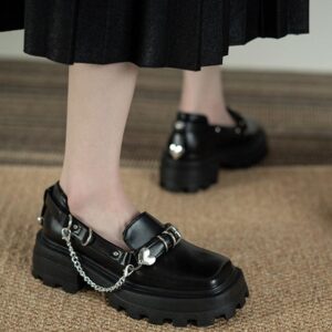 Vintage Chain British Style Shoes-4881