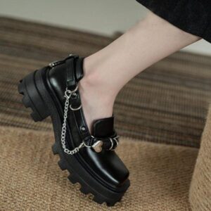 Vintage Chain British Style Shoes-4883