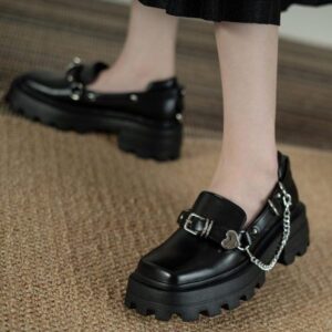 Vintage Chain British Style Shoes-4884