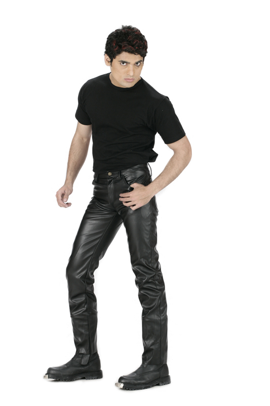 Kreepsville 666 Destroyer Skinny Black Leather Pant for Man-5270