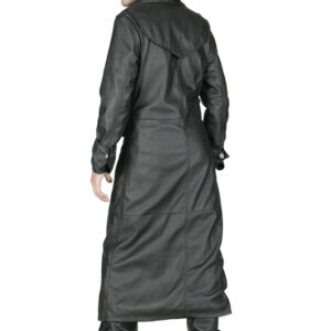 The vampire black long leather coat men-5426