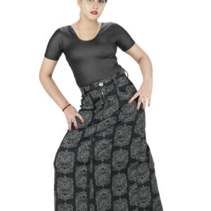 Beautiful Dark grey maxi skirt for women-6048