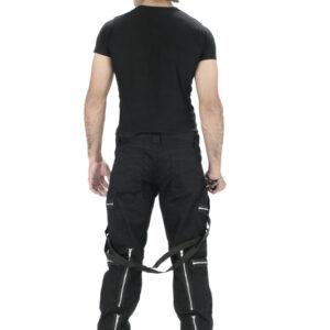 black hip hop gothic streetwear cargo pants for men-5958