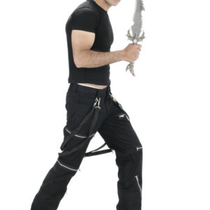 black hip hop gothic streetwear cargo pants for men-5959