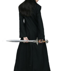 Black Princes Women Maxi Wool Coat-5705