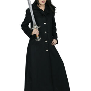 Black Princes Women Maxi Wool Coat-5707