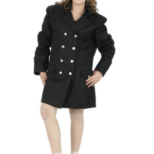 casual Black double breasted coat women-6268