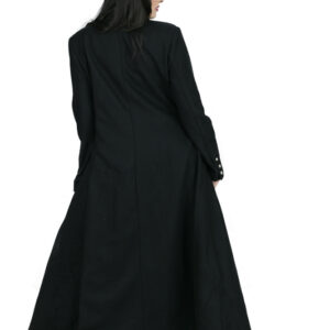 Charcoal Full Length Women Double Breasted Coat-5655