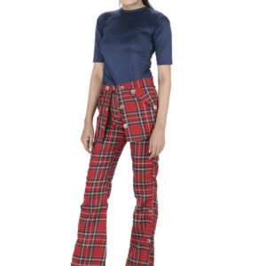 Girls regular Stewart red tartan pant-6037