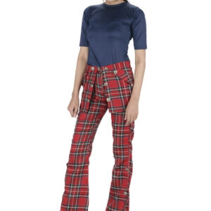 Girls regular Stewart red tartan pant-6039