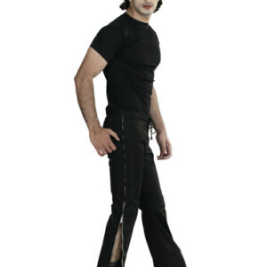 Men Dark Black regular fit pant-6187