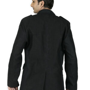 Military Uniform Jacket| East German Black Gabardine Coat -5538
