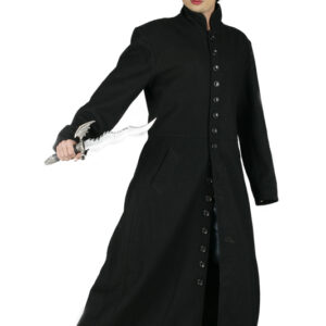 Neo Matrix Wool Full Button Men Trench Coat-5737