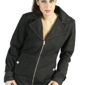 Outer Dress with Goth Women Black biker jacket-6361